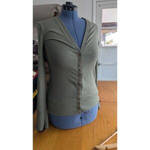 Zenana Womens Olive Green V-Neck Button Front Ribbed Cardigan HW-2039AB XL